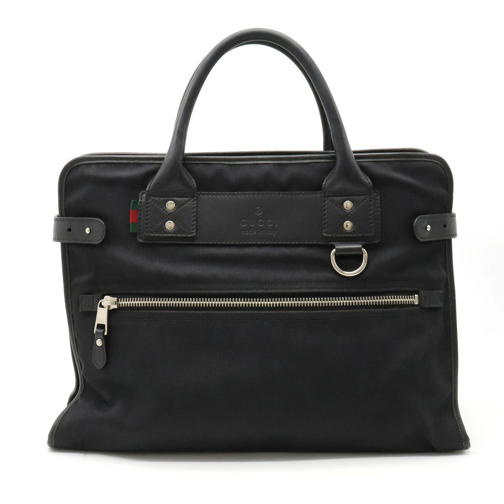 Gucci Business Bag Briefcase Canvas Leather Black